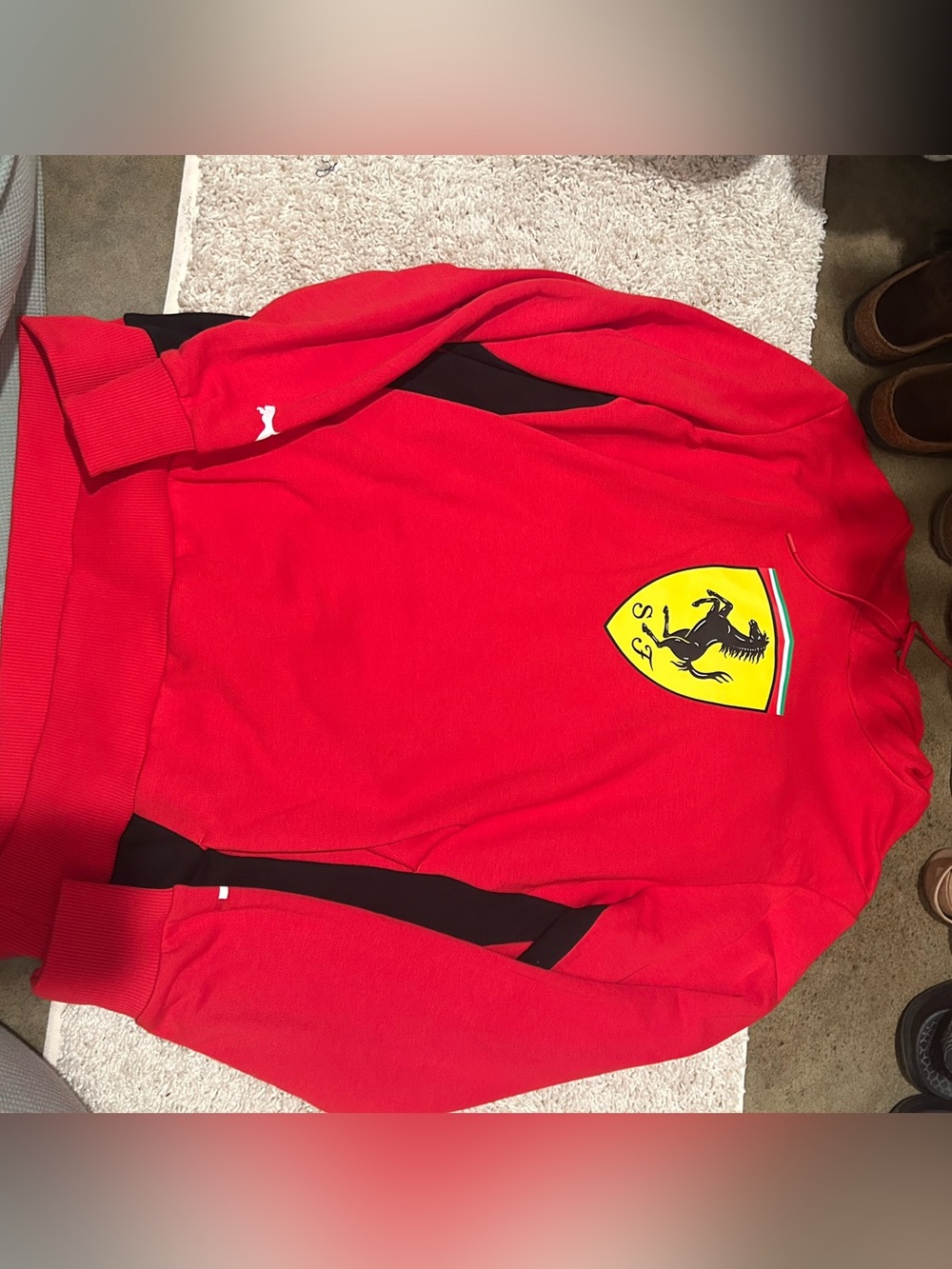 Puma Red Crewneck Sweatshirt with PUMA Label